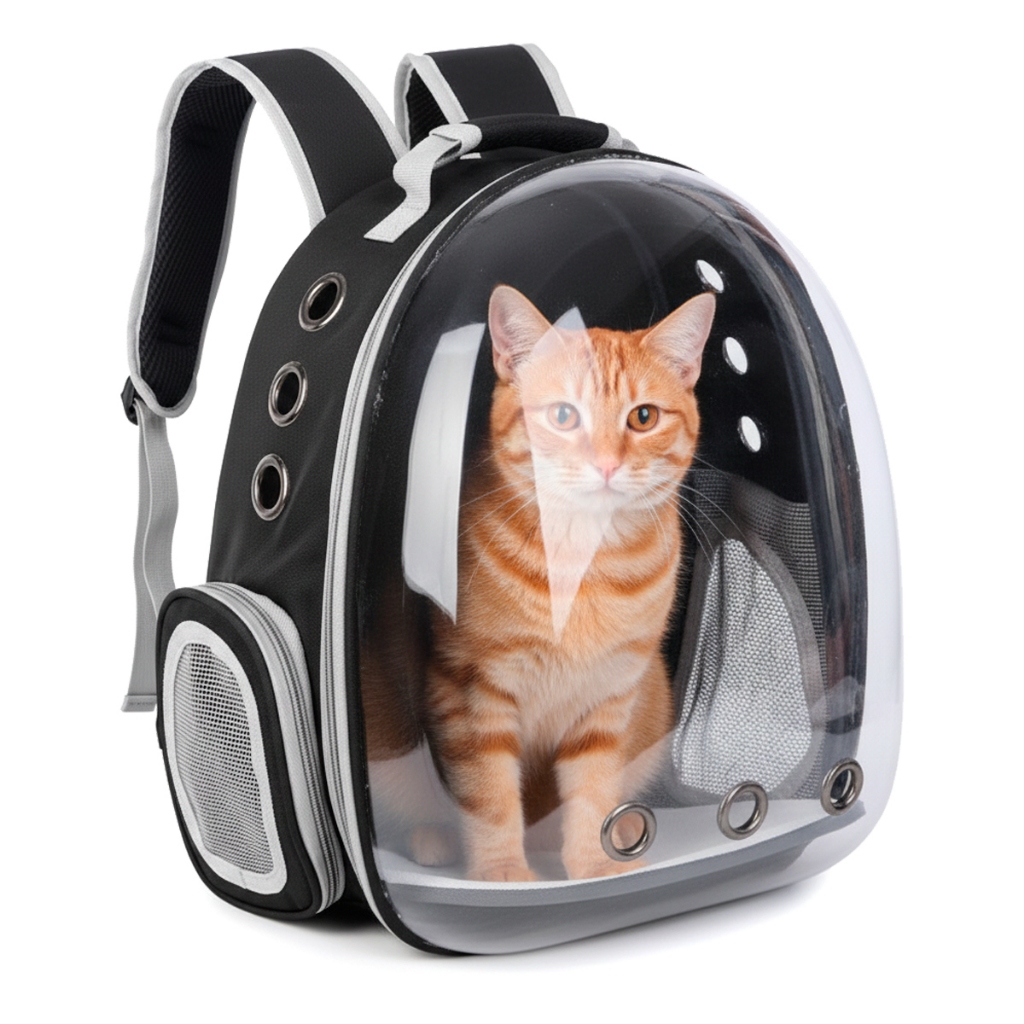 Mochila Bolsa Pet até 5kg Visão Panorâmica Astronauta ventilada 42cm Cachorro Gato Acrílico 3D