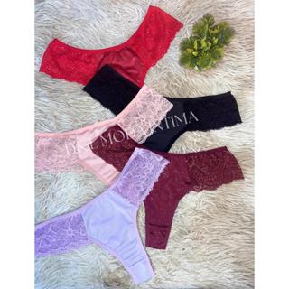 Kit 5 Calcinhas Fio Dental Feminina Renda Lateral Sensual Adulto em Oferta na Shopee