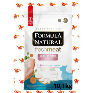 Ração10,1kg Fórmula Natural Super Premium Fresh Meat Cães Adultos Portes Mini e Pequeno Frango, Mandioca e Alecrim