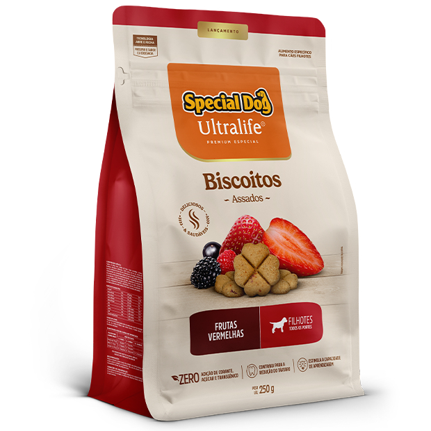 Biscoito Petisco Special Dog Ultralife para Cães Filhotes sabor Frutas Vermelhas 250g