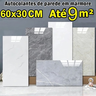 Até 9m² Placa Adesiva Marmore Autocolante Parede/Piso 60x30cm Vinílico Lavável Antimofo pra Quarto Sala Cozinha Banheiro em Oferta na Shopee