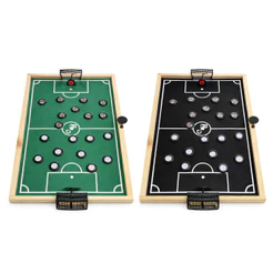 Jogo de Botão Infantil c/ Campo em Madeira Futebol de Mesa | Diversão para Crianças I Verde ou Preto