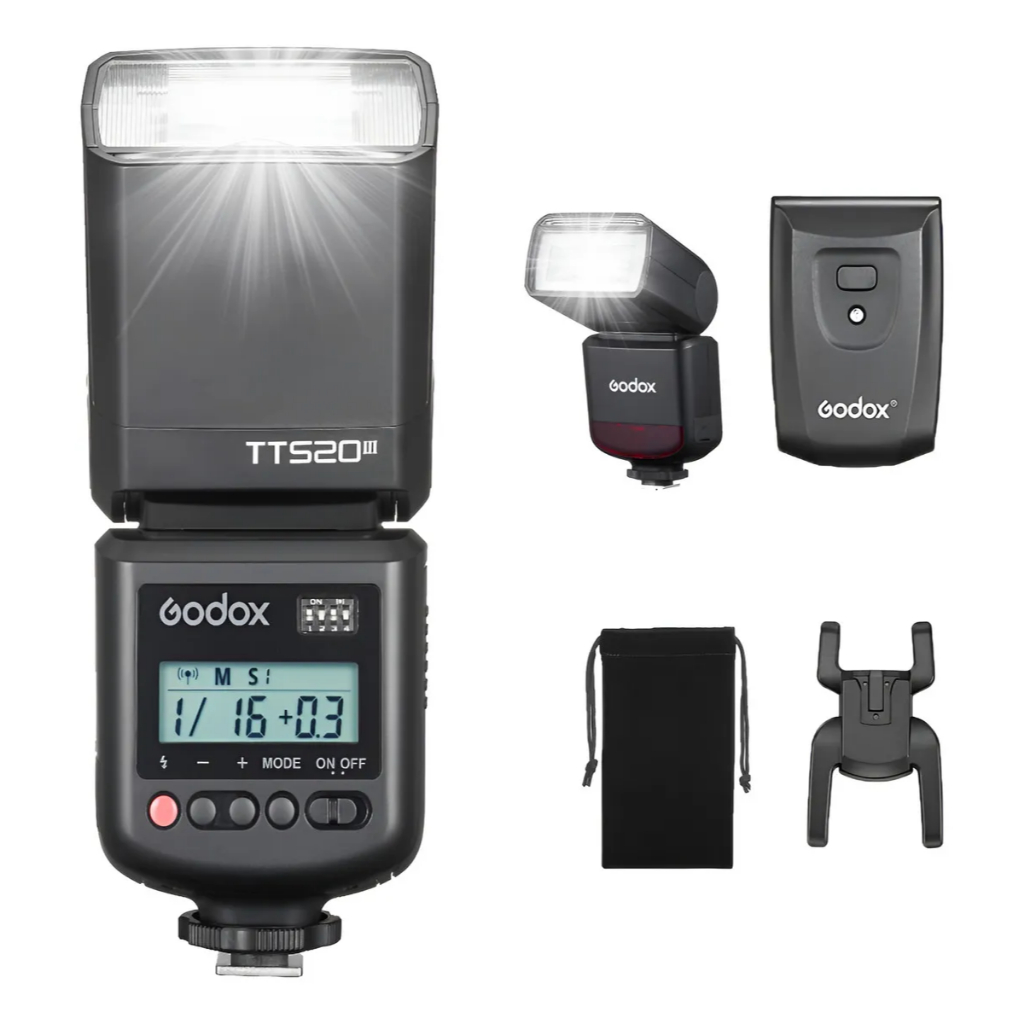 Flash Godox TT520III Versão 3 TT520 III Speedlite com transmissor Canon Nikon Sony ZV-e10