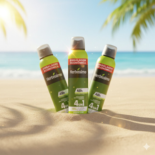 Kit 3 unidades -  Desodorante Aerosol Antitranspirante Herbíssimo Green Leaf 250Ml | Embalagem Econômica em Oferta na Shopee