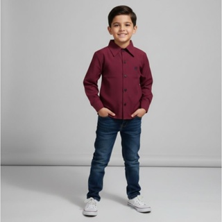Camisa Infantil Social Manga Longa  - Elegância e Conforto em Oferta na Shopee