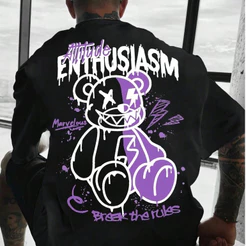 Camiseta Streetwear Enthusiasm Urso Camisa Blusa Masculino Feminino Algodão Top Premium