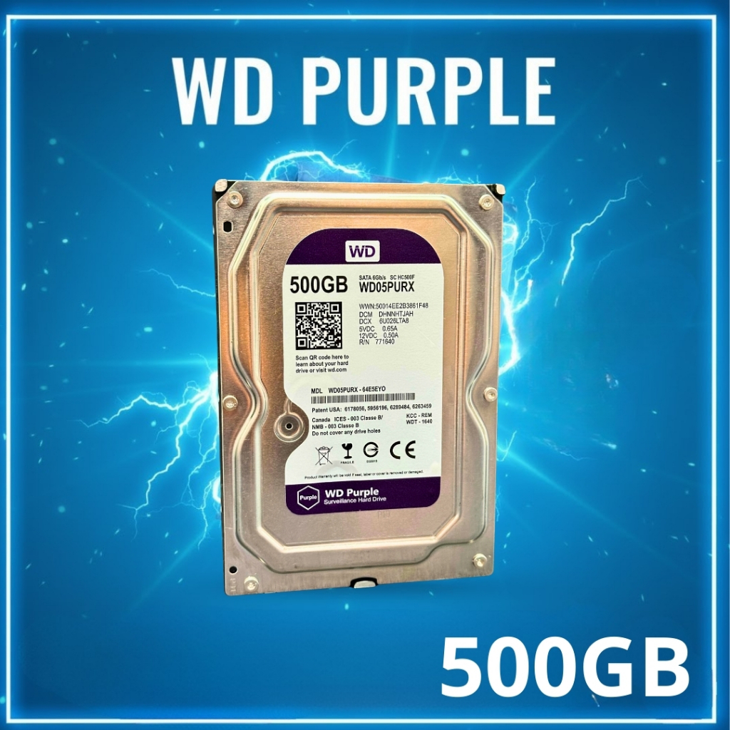 HD WD Purple 500GB SATA 3.5” Para DVR Intelbras Multimarcas CFTV Vigilância 24/7 C/ Garantia