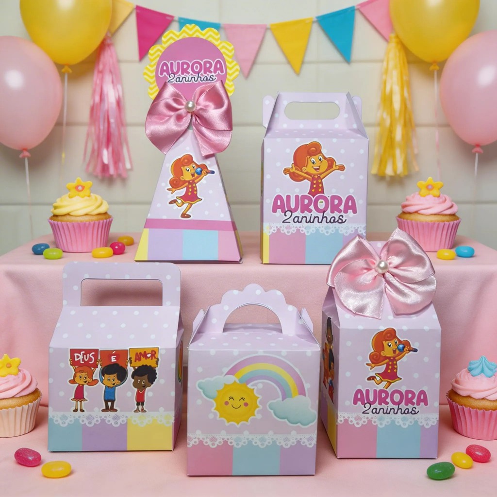 Kit Caixinhas Personalizadas Lembrancinhas 3 Palavrinhas Menina.