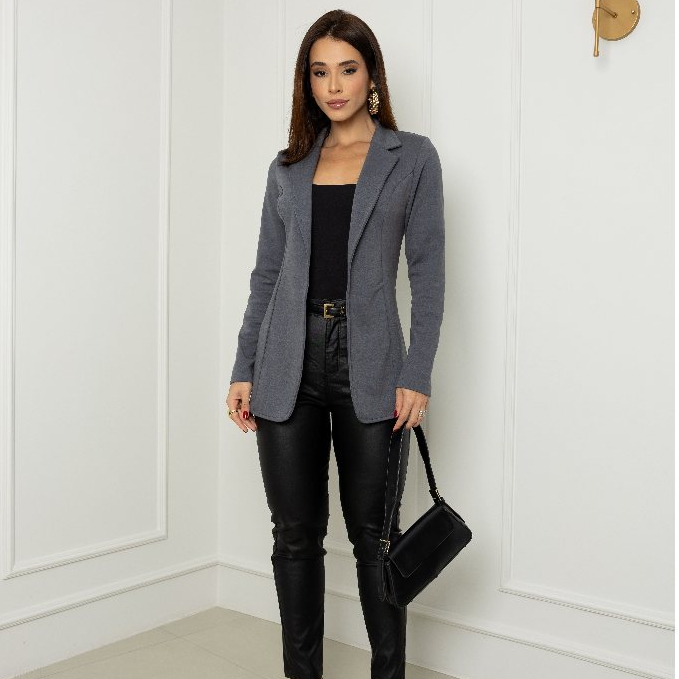 Blazer Max Casaco Feminino Ponto Roma acinturado