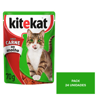 Kit Ração Kitekat Úmida Sachê Carne ao Molho para Gatos Adultos 24 Unidades em Oferta na Shopee