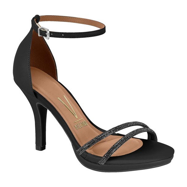 Sandália Salto Meia Pata Feminino Vizzano Tiras de Strass Salto Fino ORIGINAL - 6210.1063