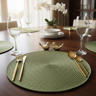 Jogo Americano Redondo 4 peças - Mesa Posta Sousplat em Oferta na Shopee