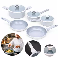 Conjunto de Panelas Black+Decker 5 Peças com Revestimento Cerâmico Antiaderente, Base Compatível com Indução