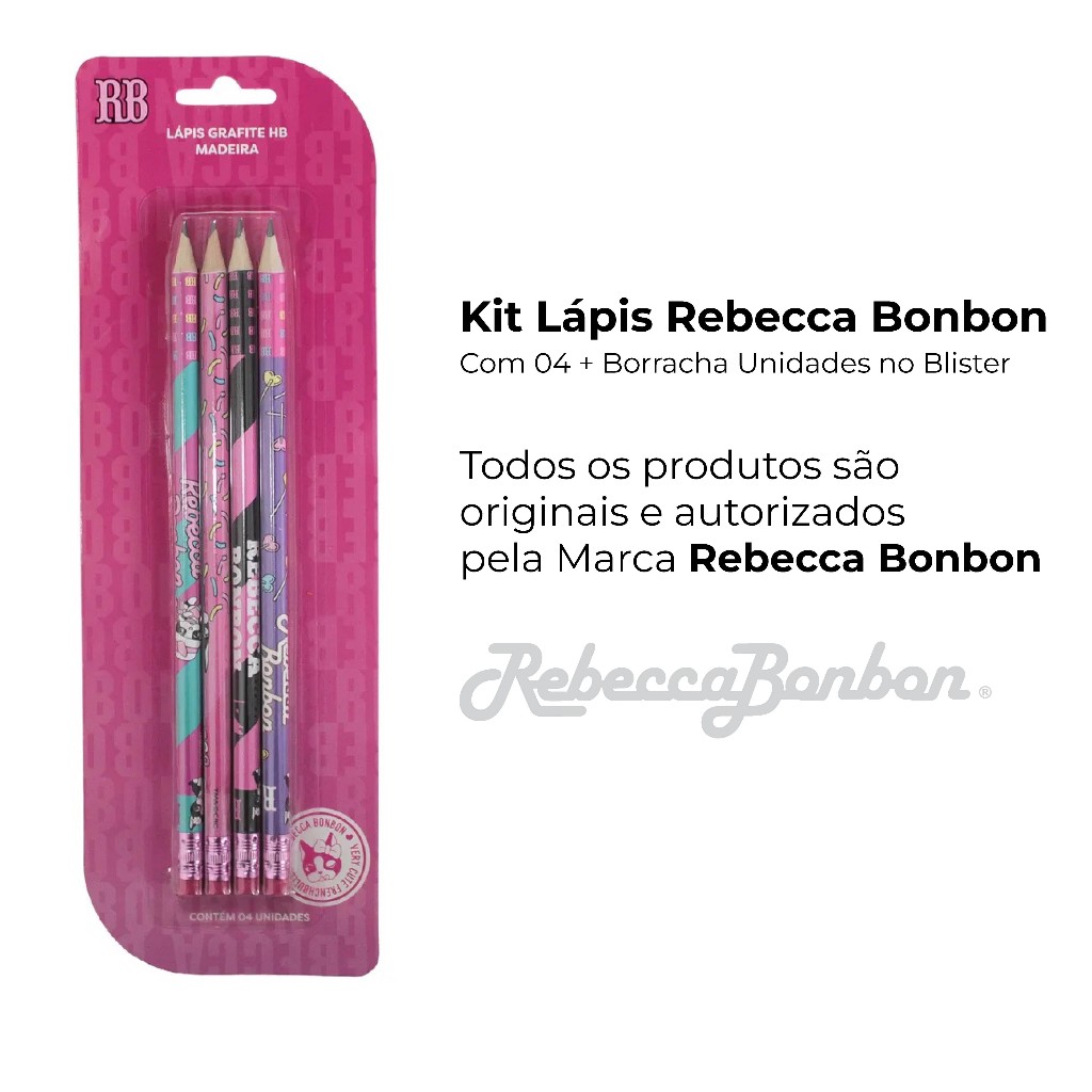 Kit Lápis Grafite Rebecca Bonbon com 4 unidades em Oferta na Shopee