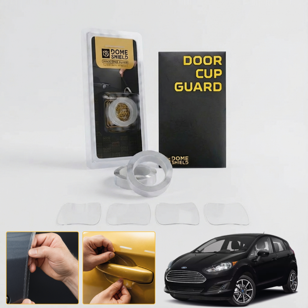 Ford Fiesta - Kit Adesivo Película PPF Porta Copa Maçaneta + Cantos Porta Protetor Transparente Carro