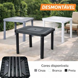 Mesa Plástica Desmontável Quadrada 80X80 CM Cozinha/ Jardim/ Varanda em Oferta na Shopee