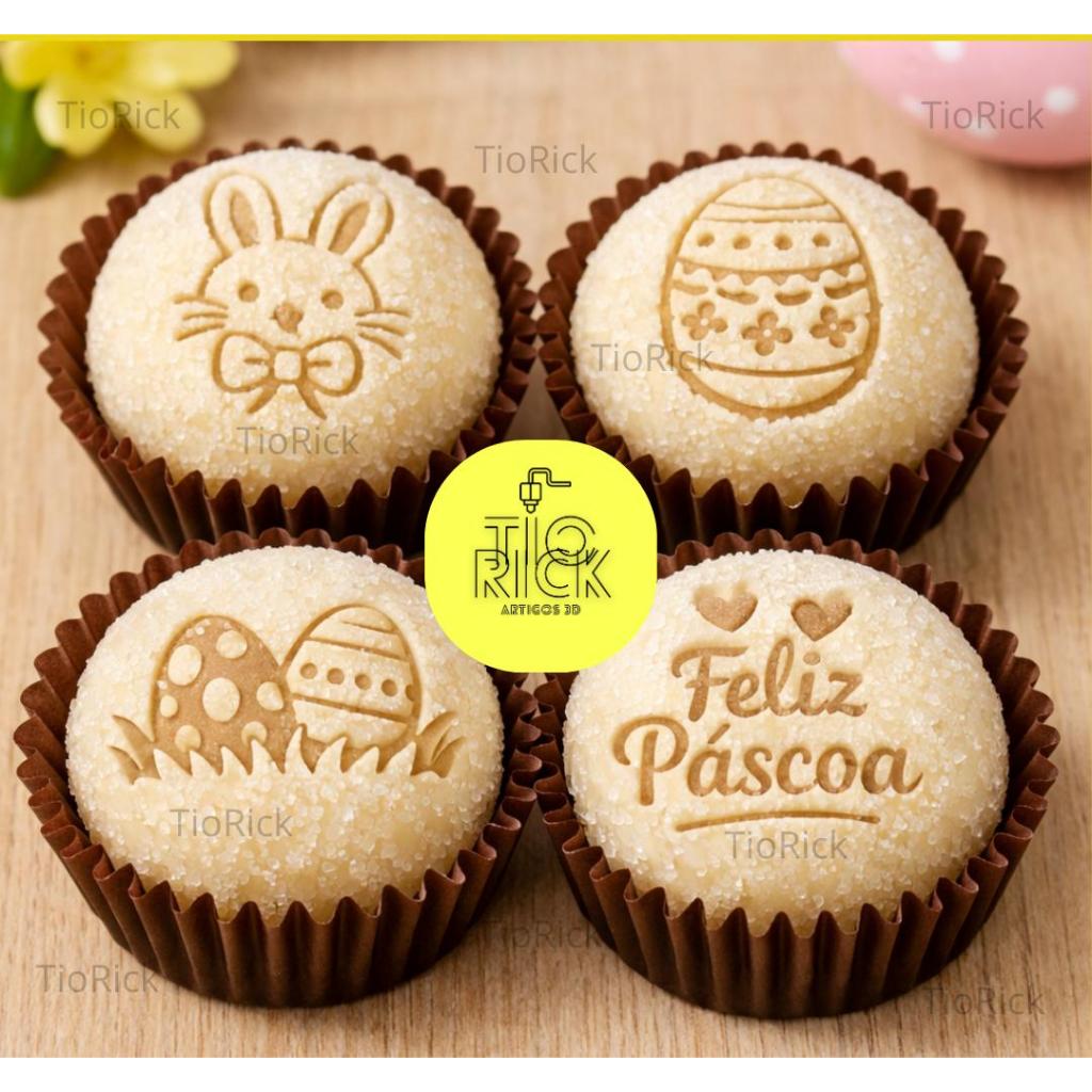 KIT 4 CARIMBOS TEMA PASCOA PARA BRIGADEIROS E MASSAS em Oferta na Shopee
