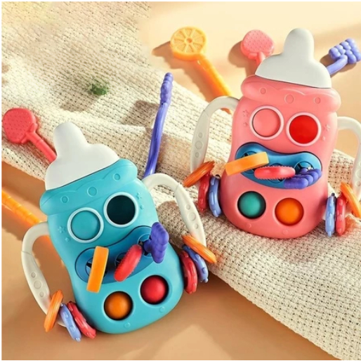 Brinquedo De Dentição De Bebê-Corda Sensorial Montessori Silicone Mastigável Recém-Nascidos