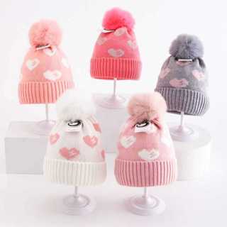 Touca Gorro Infantil Juvenil 03 á 08 Anos Para Crianças Com Pom Pom Coração E Forro Interno Para Inverno Frio em Oferta na Shopee