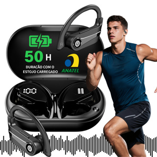 Fone De Ouvido Bluetooth sem fio Esportivo Com Gancho 50h Bateria Display LED Cancelamento de Ruído em Oferta na Shopee