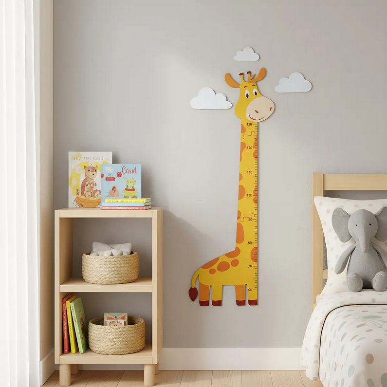 Régua Do Crescimento Medidor Girafa Mdf Quarto Infantil - Fácil instalação em Oferta na Shopee