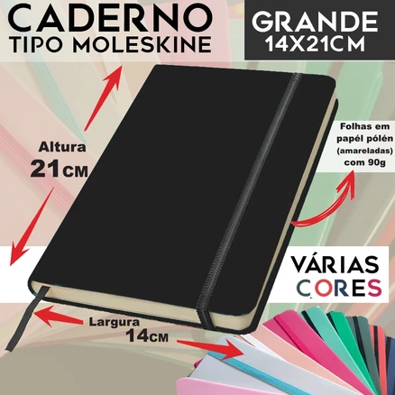 Caderno GRANDE sketchbook e com pauta tipo moleskine 21x14cm Caderno GRANDE sketchbook e com pauta tipo moleskine 21x14cm