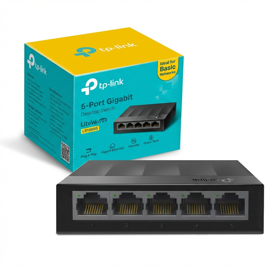 Switch TP-Link LS1005G 5 Portas Gigabit RJ45 10/100/1000 Mbps Bivolt Plug & Play Mesa em Oferta na Shopee