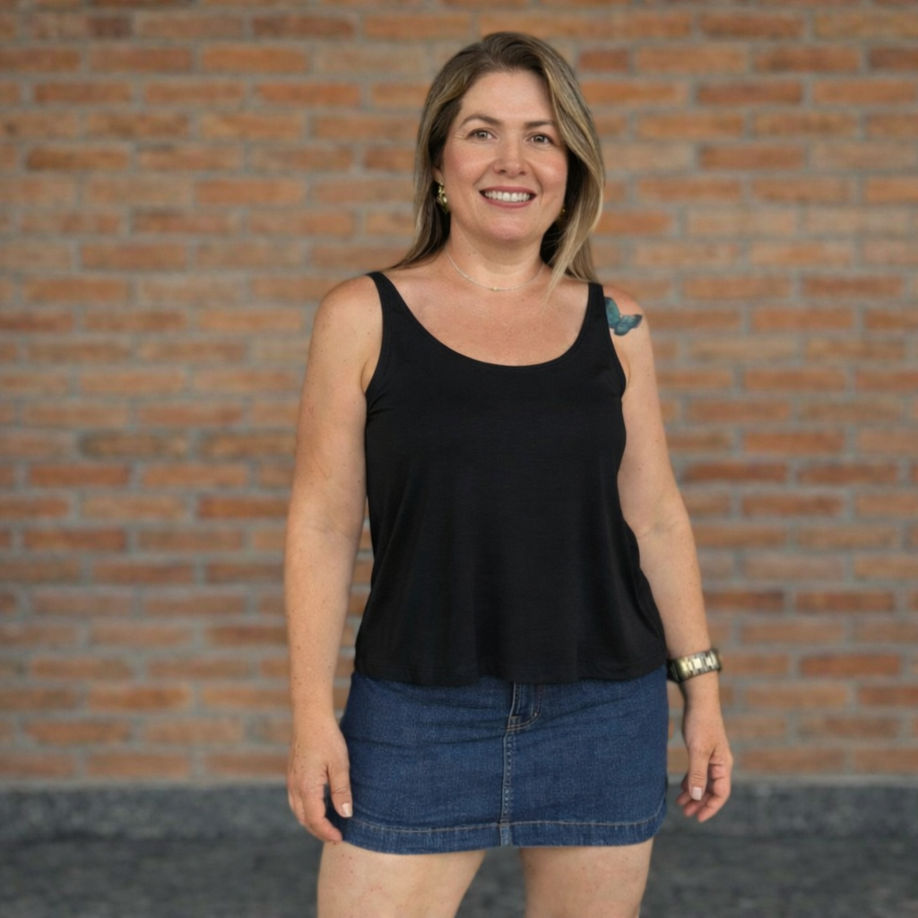 lusa Regata Feminina em Malha Viscolycra Premium Confortável e Delicada. em Oferta na Shopee