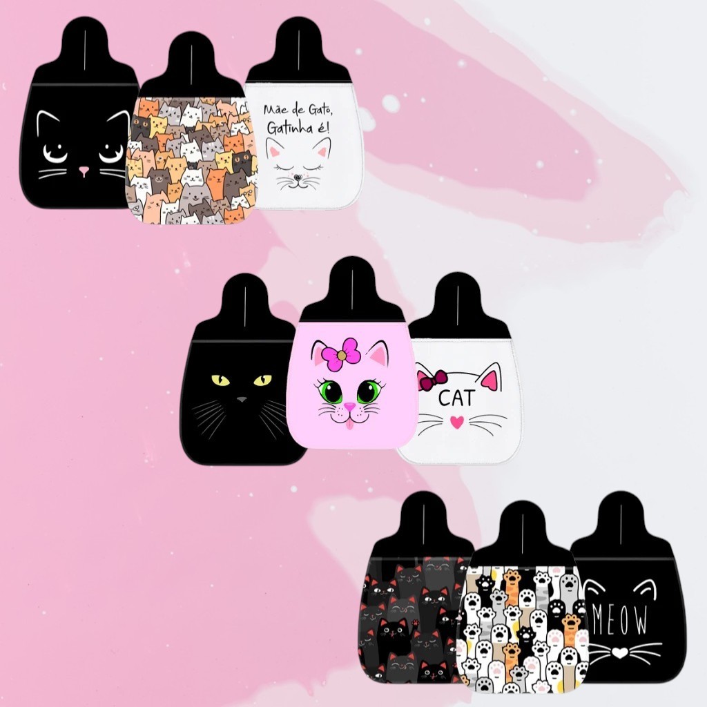 Lixeira para Carro Personalizado Neoprene 3mm Grosso Tema Gato Cat Preto em Oferta na Shopee