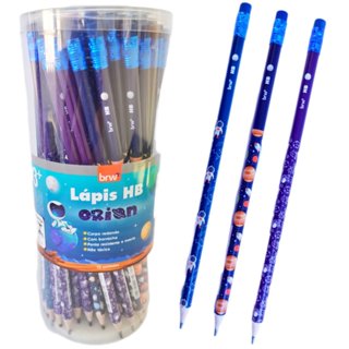 Kit Lápis de Escrever Preto HB Astronauta Orion com Borracha LeoeLeo Material Escolar Escritório em Oferta na Shopee