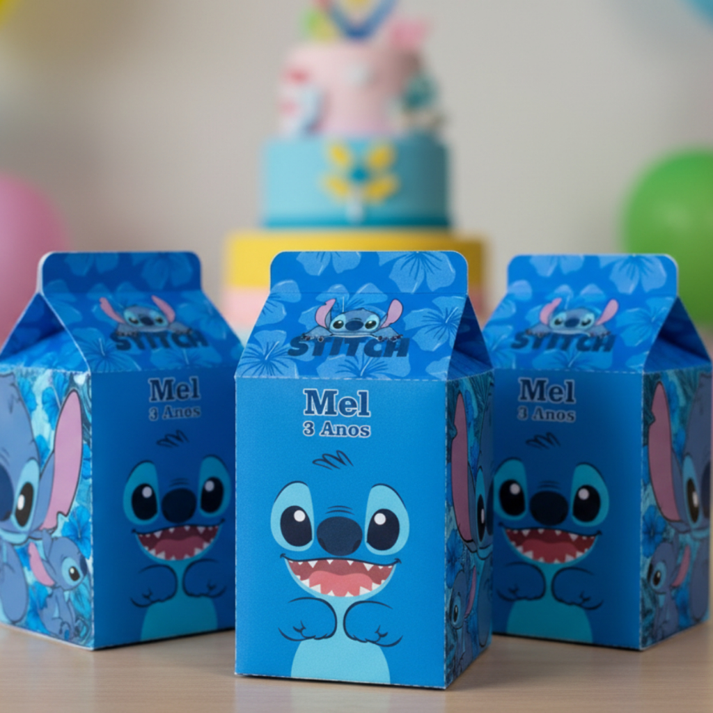 Kit Caixinha Milk Stitch Personalizada com Nome | Lembrancinha Festa Infantil