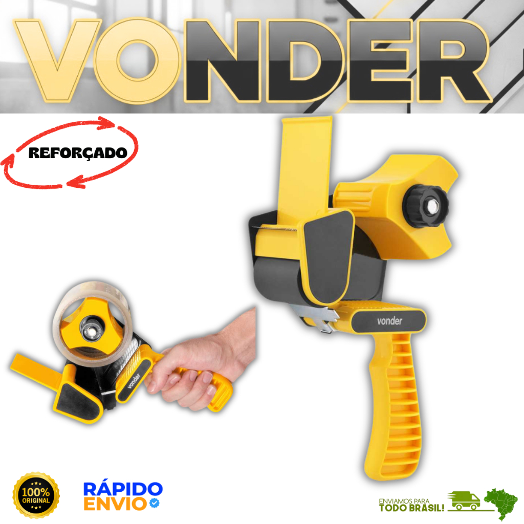 Aplicador De Fita 50mm Vonder com Ajuste de Tensão Agilidade Precisão no Empacotamento Profissional