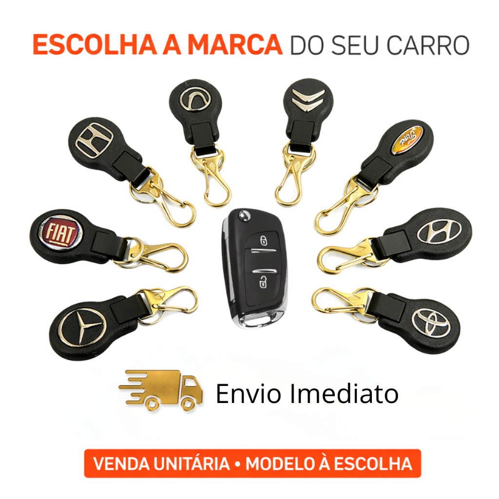 Chaveiro Automotivo Emborrachado Premium com Mosquetão | Compatível com Diversos Modelos de Chaves de Carro
