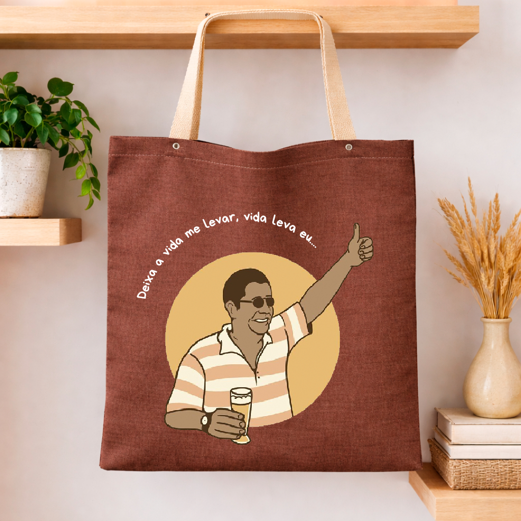 Bolsa Ecobag Zeca Pagodinho Deixa Vida Me Levar Samba Mochila Saturno Sacola Tendência Verão em Oferta na Shopee