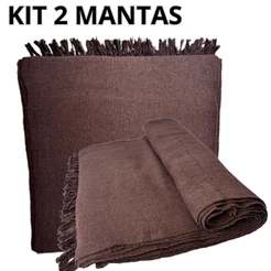 Kit 2 Mantas Para Sofá Extra Gigante King 3 Metros x 1,80m Tecido 100% Algodão Grosso Várias Cores Costura Reforçada