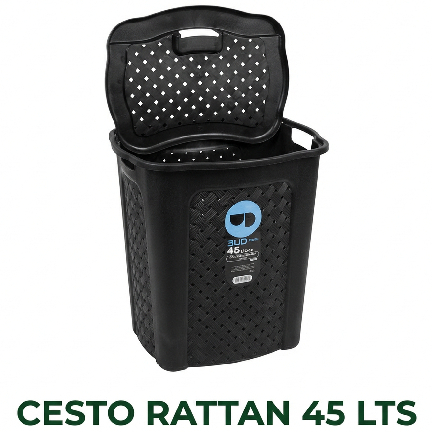 Organizador Cesto Rattan 45 Lts Roupas Banheiro Brinquedos Lavanderia