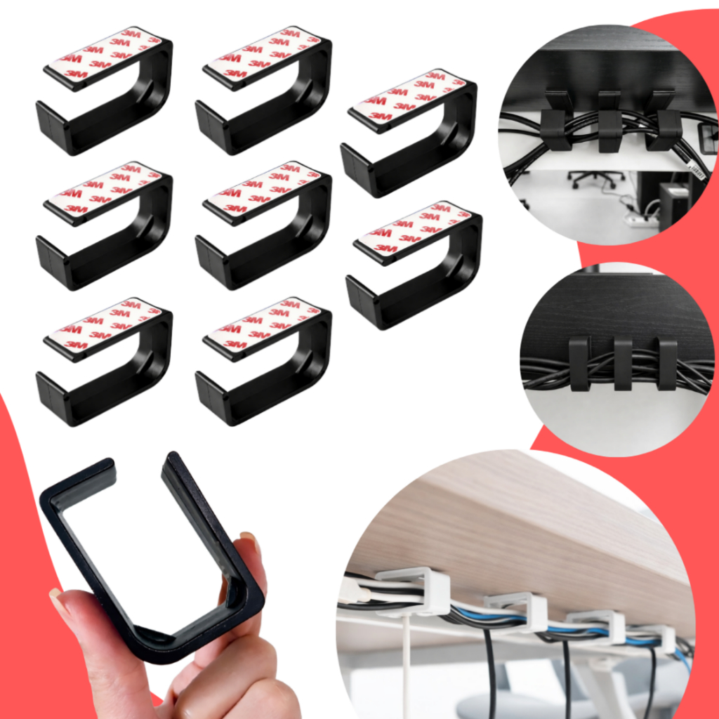 Kit 4/8/16/24 Organizador De Fios Cabos Autoadesivo Fixação Extra Forte Esconde e Passa Mesa Setup em Oferta na Shopee