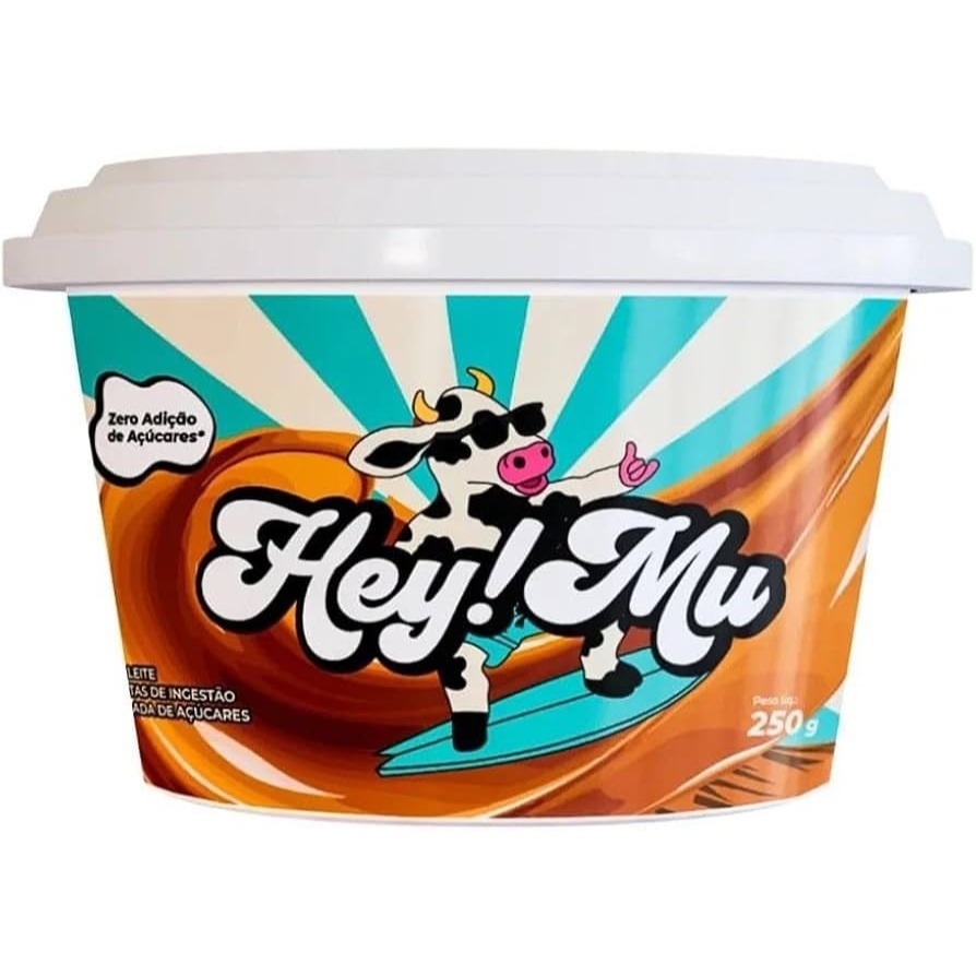 Doce de Leite Hey! Mu 250g - Zero Açúcar, Sem Glúten, Fonte de Proteínas