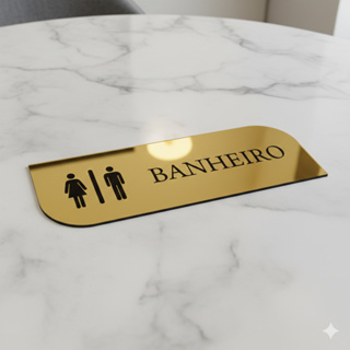 Placa pronta banheiro sinalização indicação setor portas saída pagamento empresa escritório sala comércio luxo 30x9 em Oferta na Shopee
