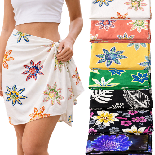 Canga Saída de Praia Estampada Verde Floral 1,45x1,00m - Moda Praia Verão