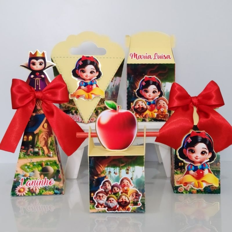 KIT FESTA  BRANCA DE NEVE BABY  C/ APLIQUE 3D LEMBRANCINHA  PERSONALIZADA PARA FESTA INFANTIL ANIVERSÁRIO DE MENINA