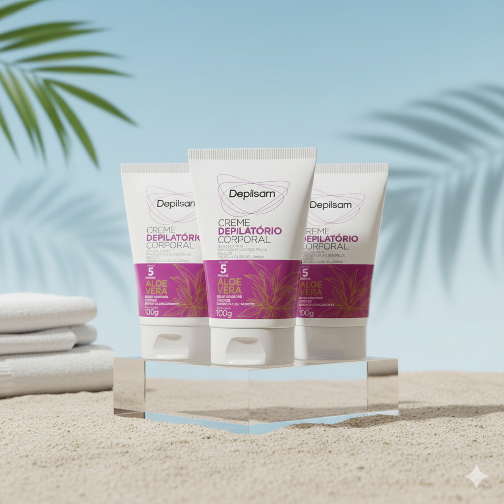 Kit 3 unid - Creme Depilatório Corporal Depilsam Aloe Vera 100G em Oferta na Shopee