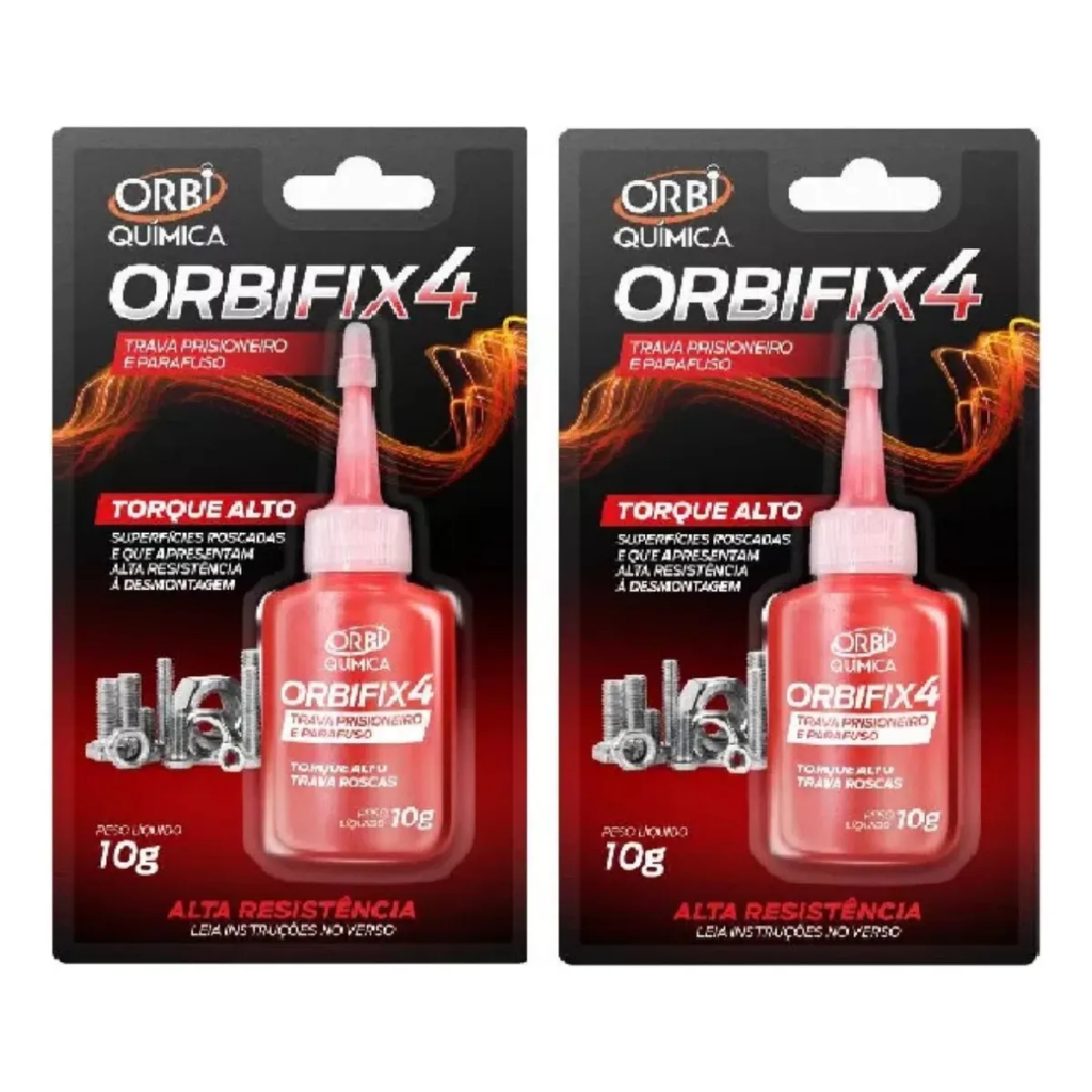 Orbi - 2x Orbifix 4 Trava Parafuso 10g (Prisioneiro e Parafusos Vermelho Toque Alto)