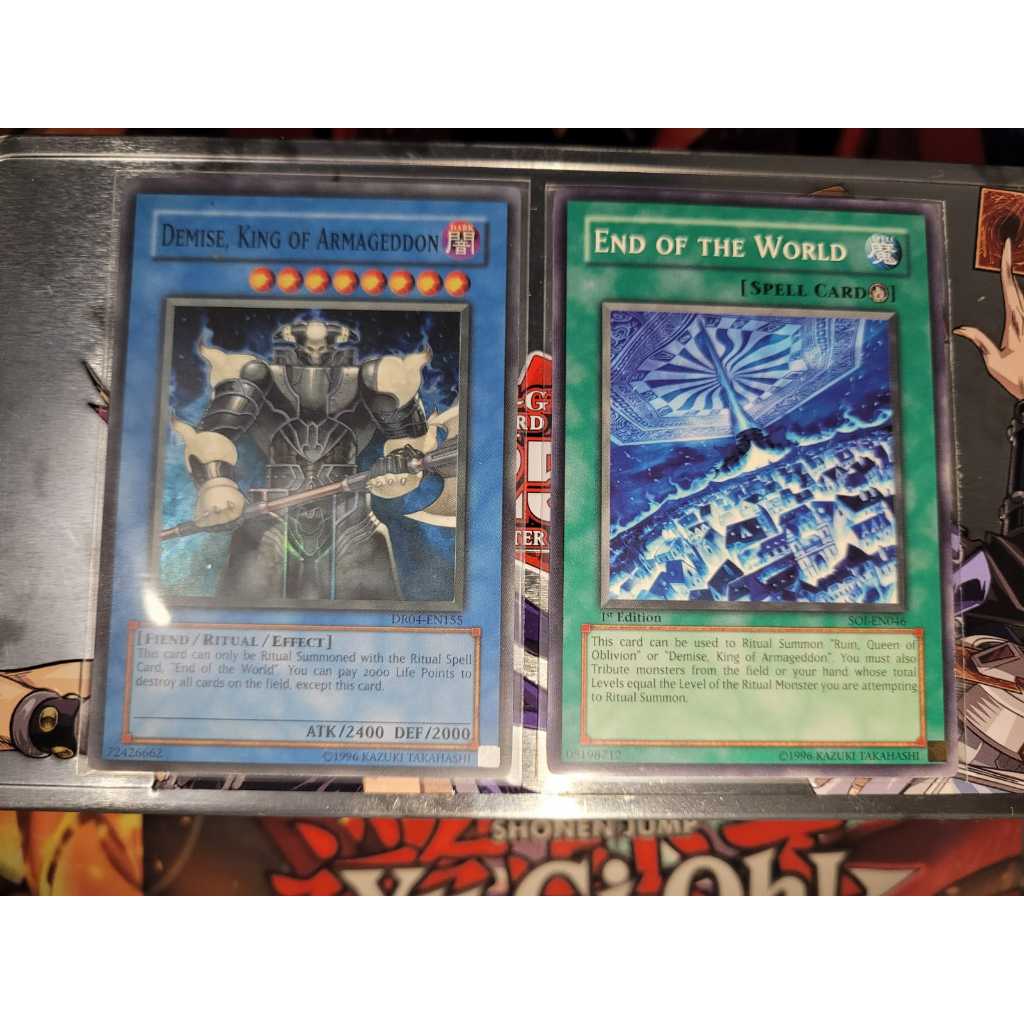Demise, King of Armageddon SUPER RARE + RITUAL COMUM  - Carta de 2007 - Yugioh! Original Konami.