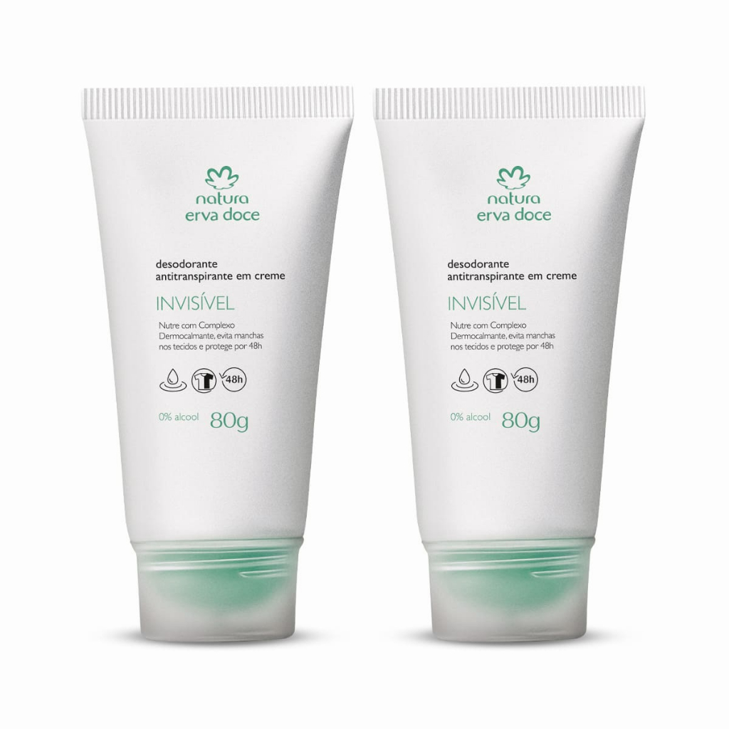 Kit Desodorante Antitranspirante em Creme Erva Doce Natura  (2 unidades)