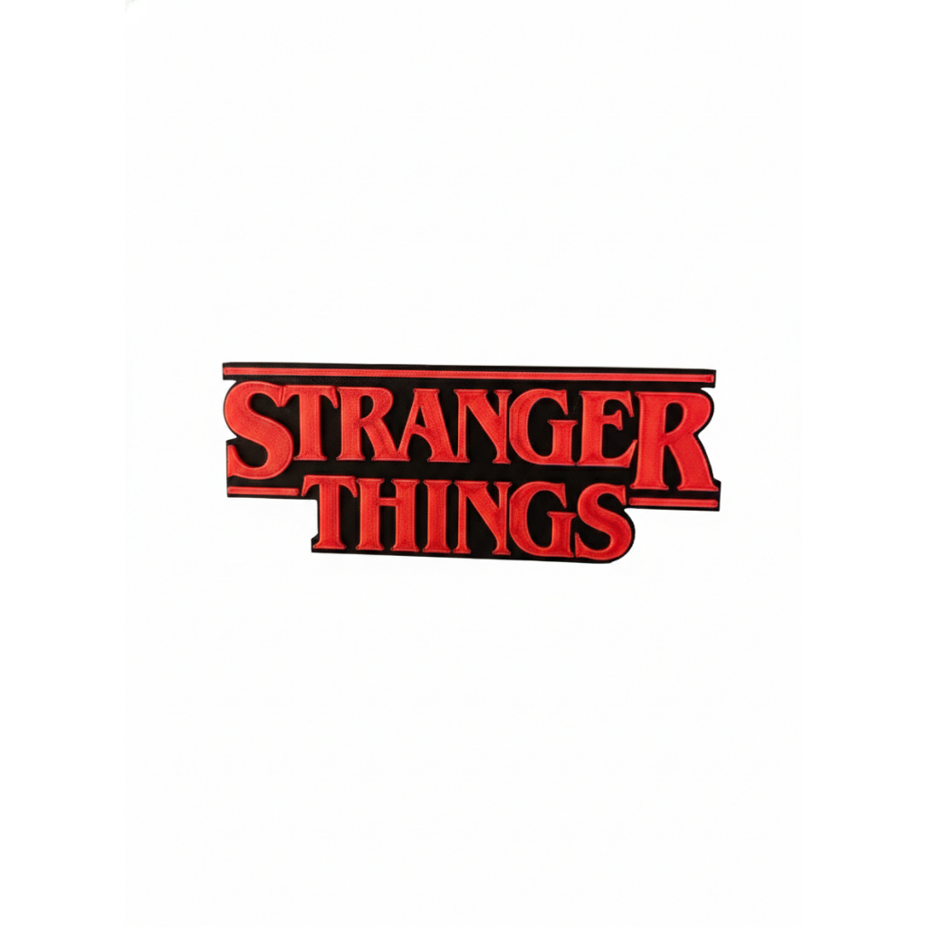 Placa Logotipo Stranger Things 3D Decorativa Decoração Geek Setup Gamer