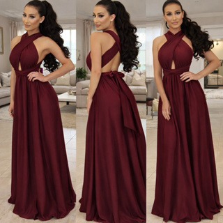 vestido Longo Várias Formas Infinity Multiformas Multiuso Festas Casamento Madrinhas Formatura verde em Oferta na Shopee