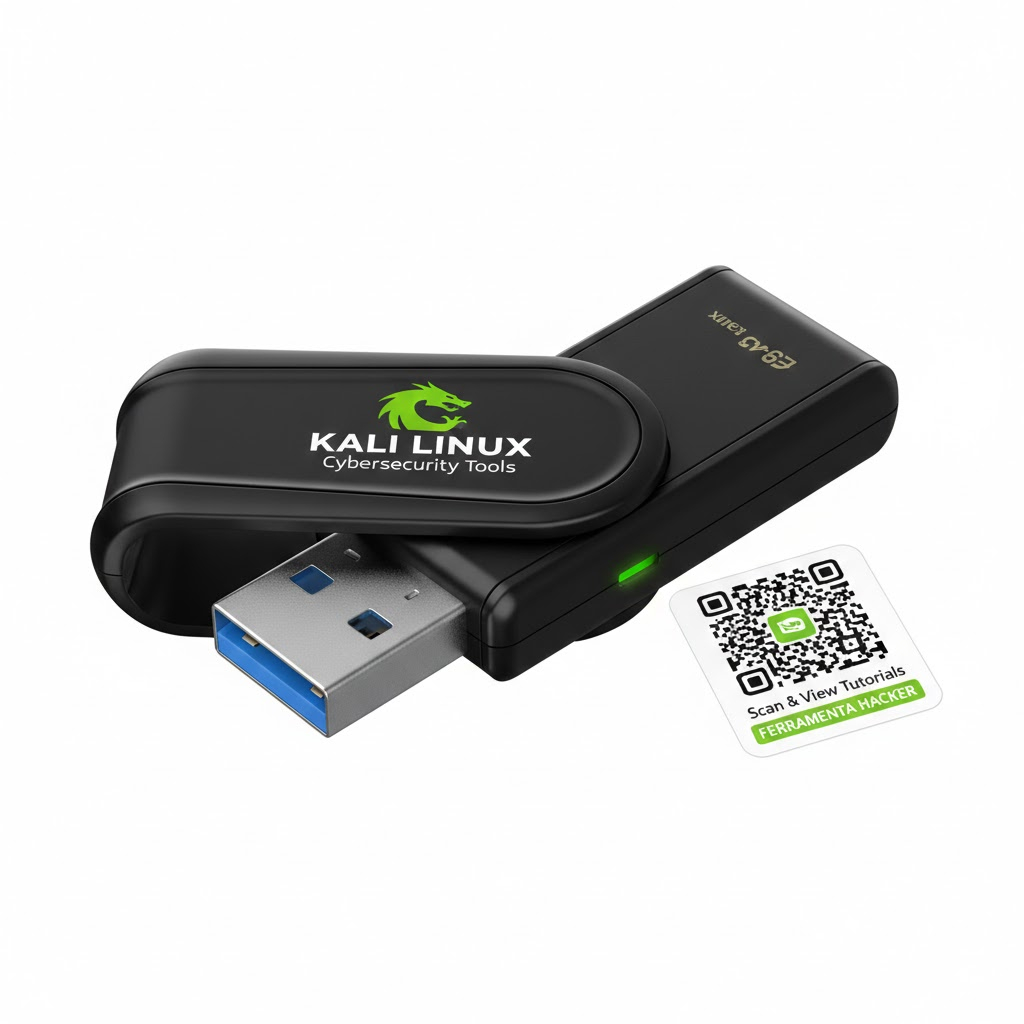 Pen Drive Bootável Kali Linux 2026 - Ferramenta Hacker Profissional 16GB USB 3.0