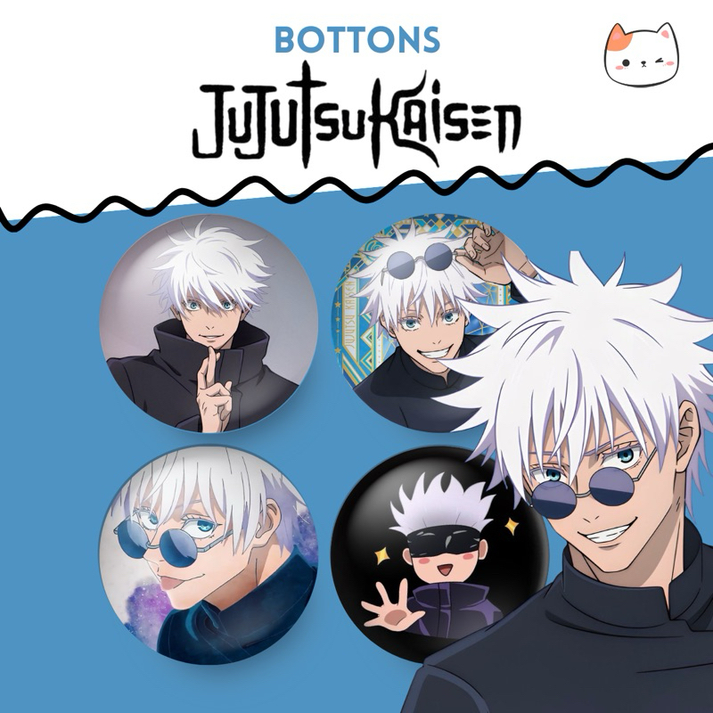 Kit 4 bottons Jujutsu Kaisen tamanho 3,2cm ou 4,4 cm broche/buton/boton/pin/anime em Oferta na Shopee