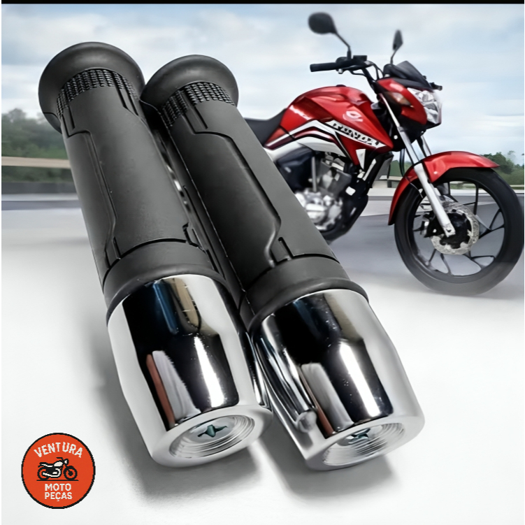 Manopla Cargo + Peso Pesadão Guidão Pcx Cromado + Parafuso não acompanha buchas